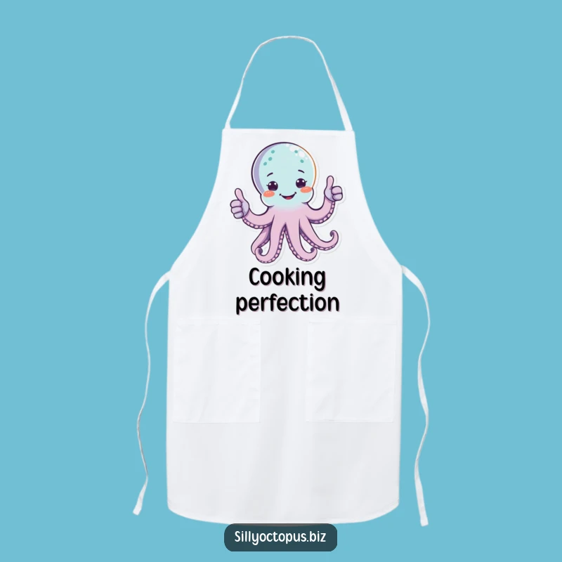 Funny Happy Octopus Apron - Cheerful Thumbs Up Kitchen Gift
