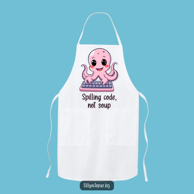 Funny Happy Octopus Typing Apron: Cook with a Smile