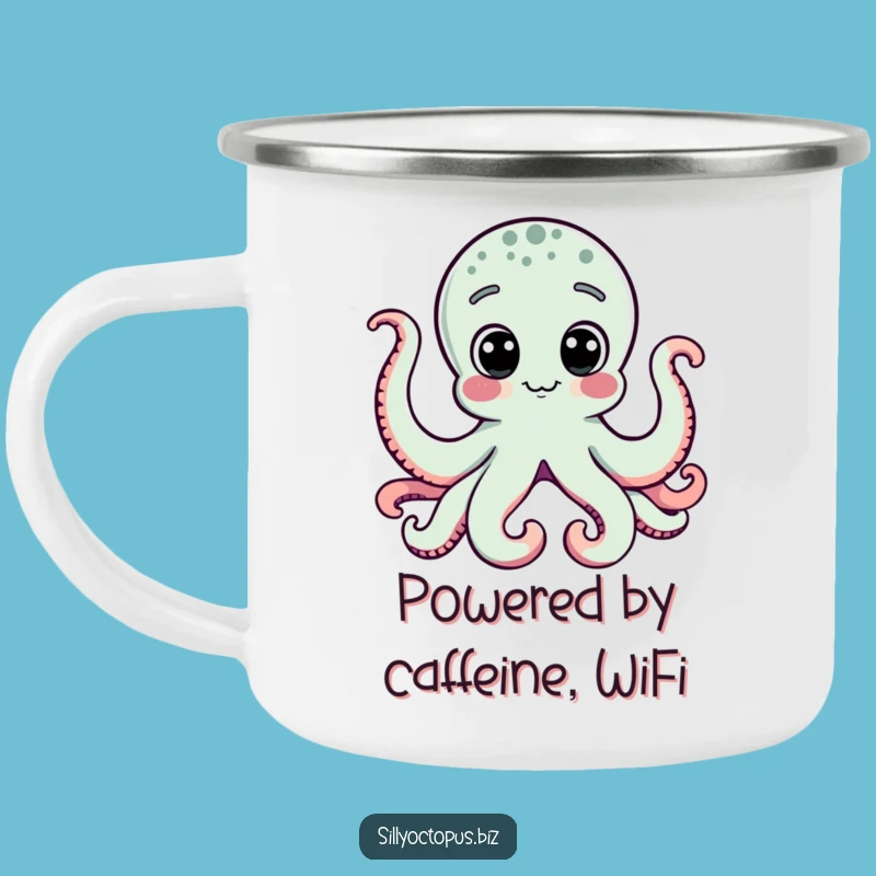 Funny Octopus Computer Camping Mug: Adventure Miles with Humor