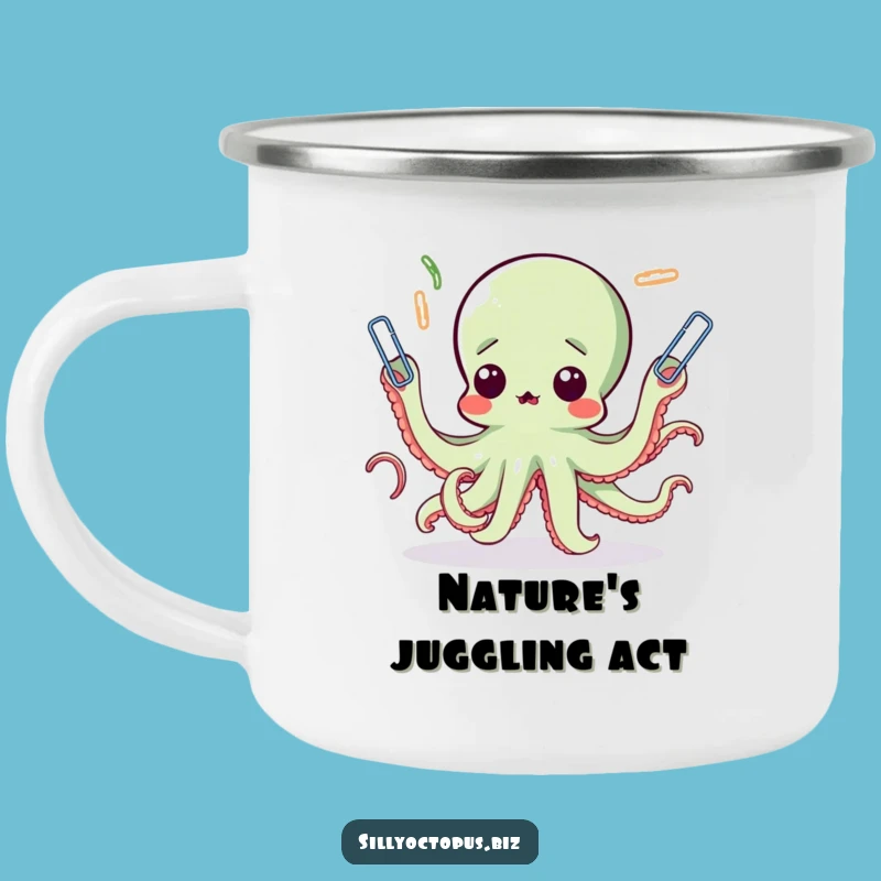 Funny Surprised Octopus Camping Mug - Durable & Hilarious Outdoor Gift