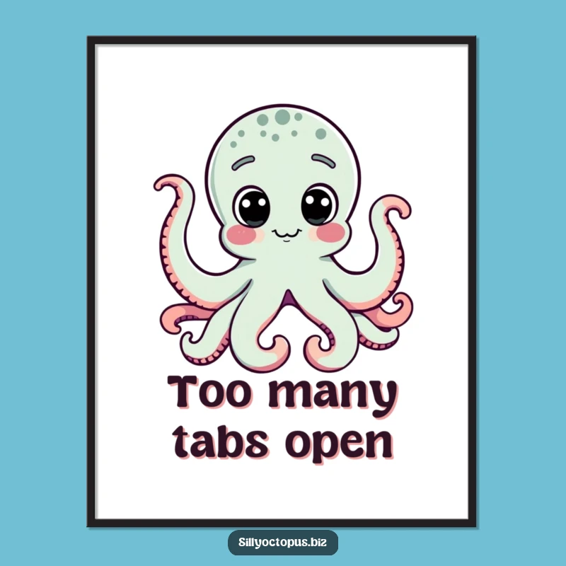 Funny Octopus Computer Digital Art: Hilarious Tech-Themed Downloadable Print