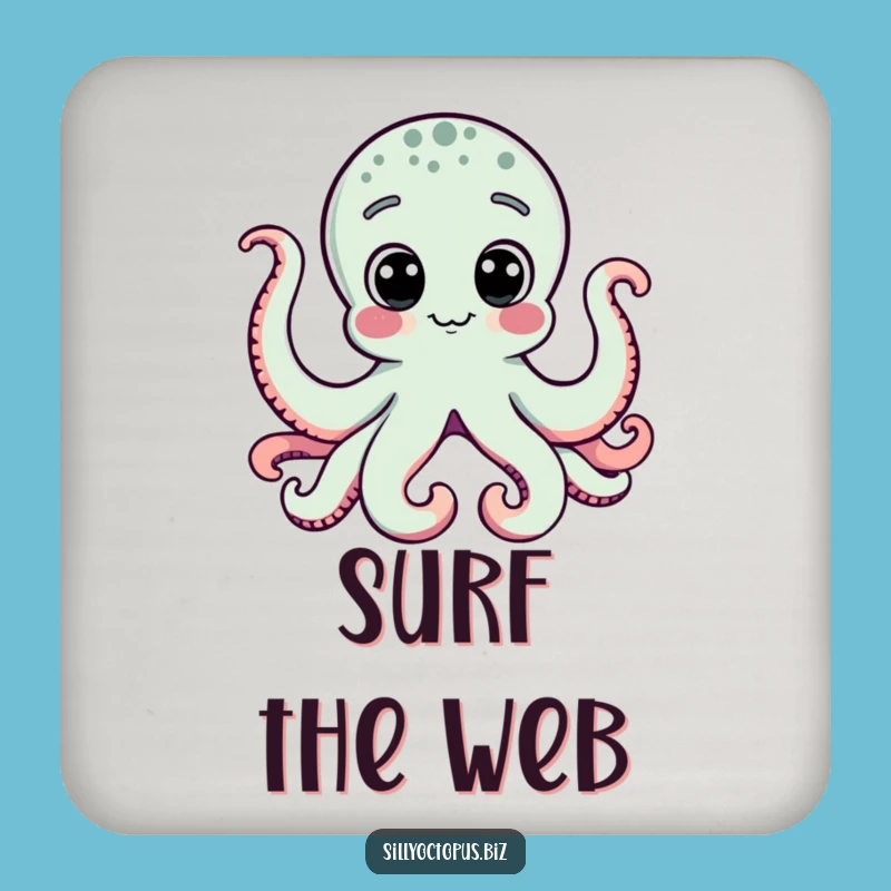 Funny Octopus Computer Drink Coaster: Protect Surfaces with Humor