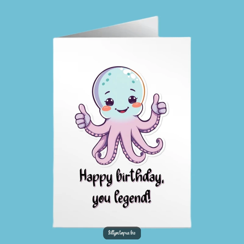 Free Printable Thumbs Up Octopus Birthday Card - Awesome Celebration Downloadable Gift