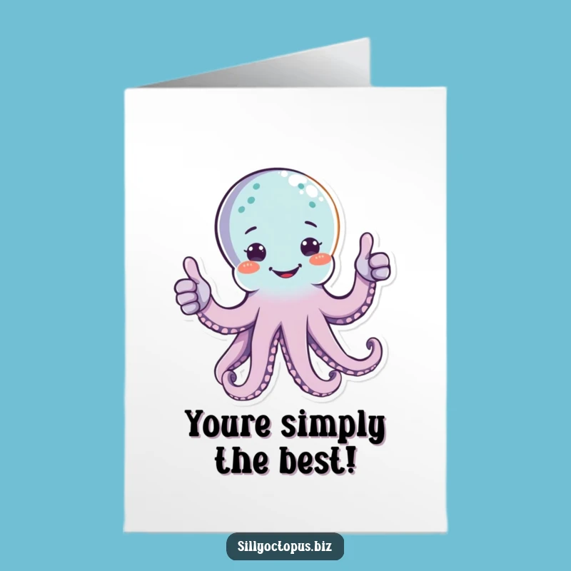 Free Printable Thumbs Up Octopus Congrats Card - Awesome Achievement Downloadable