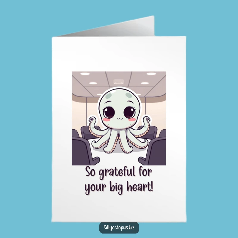 Funny Free Printable Octopus Meeting Thank You Card - Gratitude Downloadable