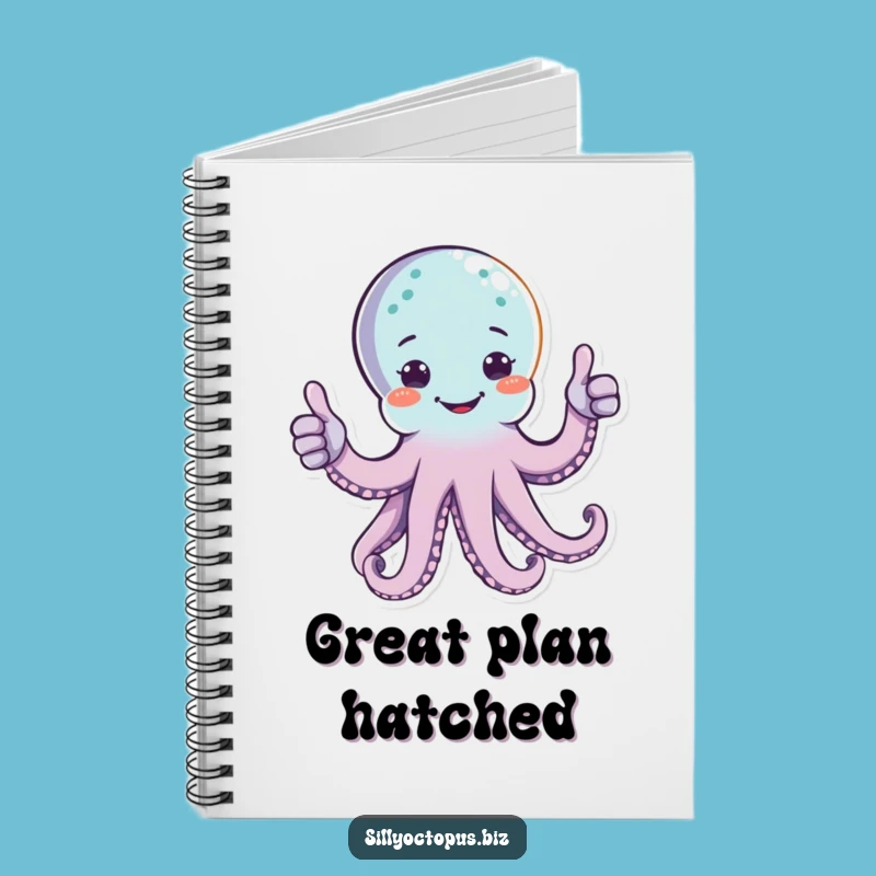 Funny Happy Octopus Notebook - Cheerful Thumbs Up Journal