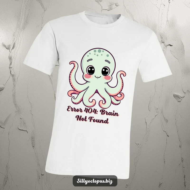 Funny octopus with wide, curious dot eyes fixated on a glowing computer monitor, showcasing digital life humor.