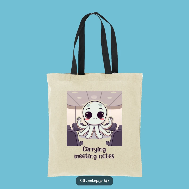 Funny Meeting Octopus Tote Bag: Carry Your Workload with Humor